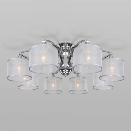Потолочная люстра с абажурами Eurosvet 60109/8 хром