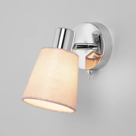 Светильник настенный с выключателем Eurosvet 20080/1 хром/бежевый