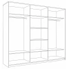 Шкафы-купе 3-х дверный Кааппи 7 белый бриллиант, черный 