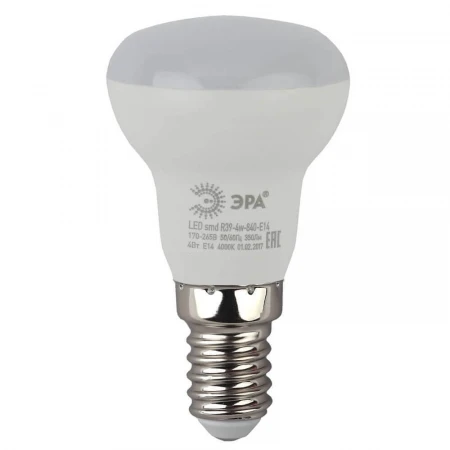 Лампа светодиодная ЭРА E14 4W 4000K матовая LED R39-4W-840-E14 Б0020555