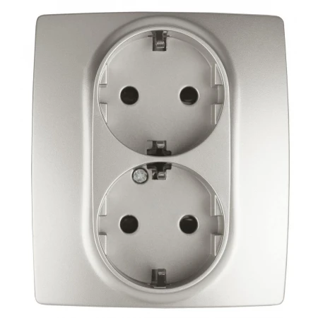 Розетка ЭРА 12 2x2P E Schuko со шторками 16A 250V 12-2104-15 Б0019334