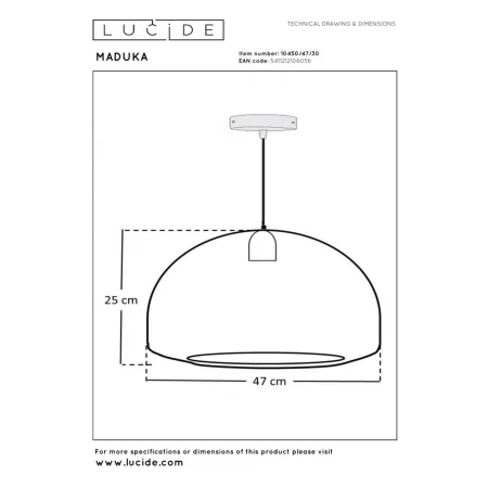 Подвесной светильник Lucide MADUKA 10450/47/30