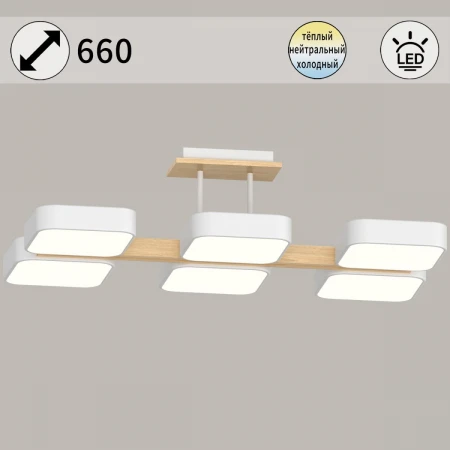Светильник потолочный Reluce 03359-0.3-06 WH+WOOD