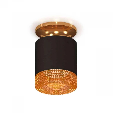 Комплект накладного светильника Ambrella light Techno Spot XS7402103 SBK/PYG/CF черный песок/золото желтое полированное/кофе (N7929, C7402, N7195)
