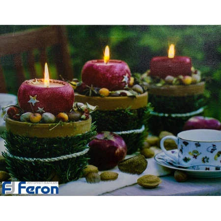 Световая картина "красные свечи", lt117