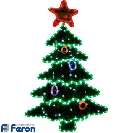Световая фигура "елочка с мишурой и подарками", lt060