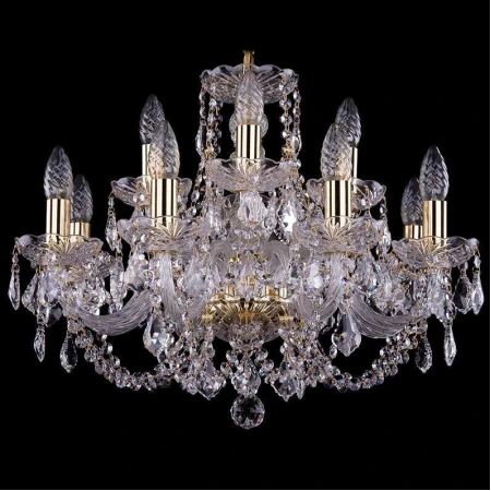 Хрустальная люстра Bohemia Ivele Crystal 1406/8+4/195/G/Leafs